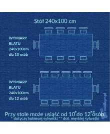 wymiary stołu dla 10 i 12 osób