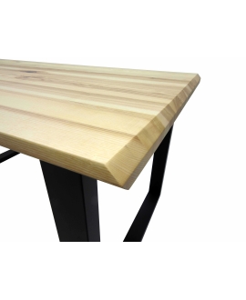 Stół jesionowy S71 lite drewno na 2 nogach metalowych Stół jesionowy S71 lite drewno na 2 nogach metalowych