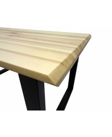 Stół jesionowy S71 lite drewno na 2 nogach metalowych