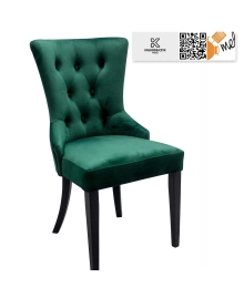 Krzesło welurowe glamour K107 pikowane zielone