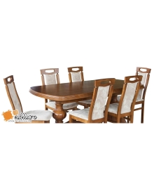 Ławostół rozkładany 160x90 z 6 krzesłami tapicerowanymi