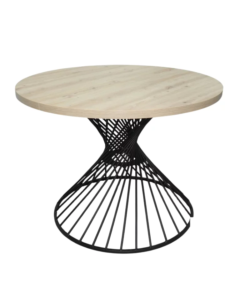 okragly-stol-loftowy-rozkladany-metalowa-noga-spiralna-blat-debowy-model-s91