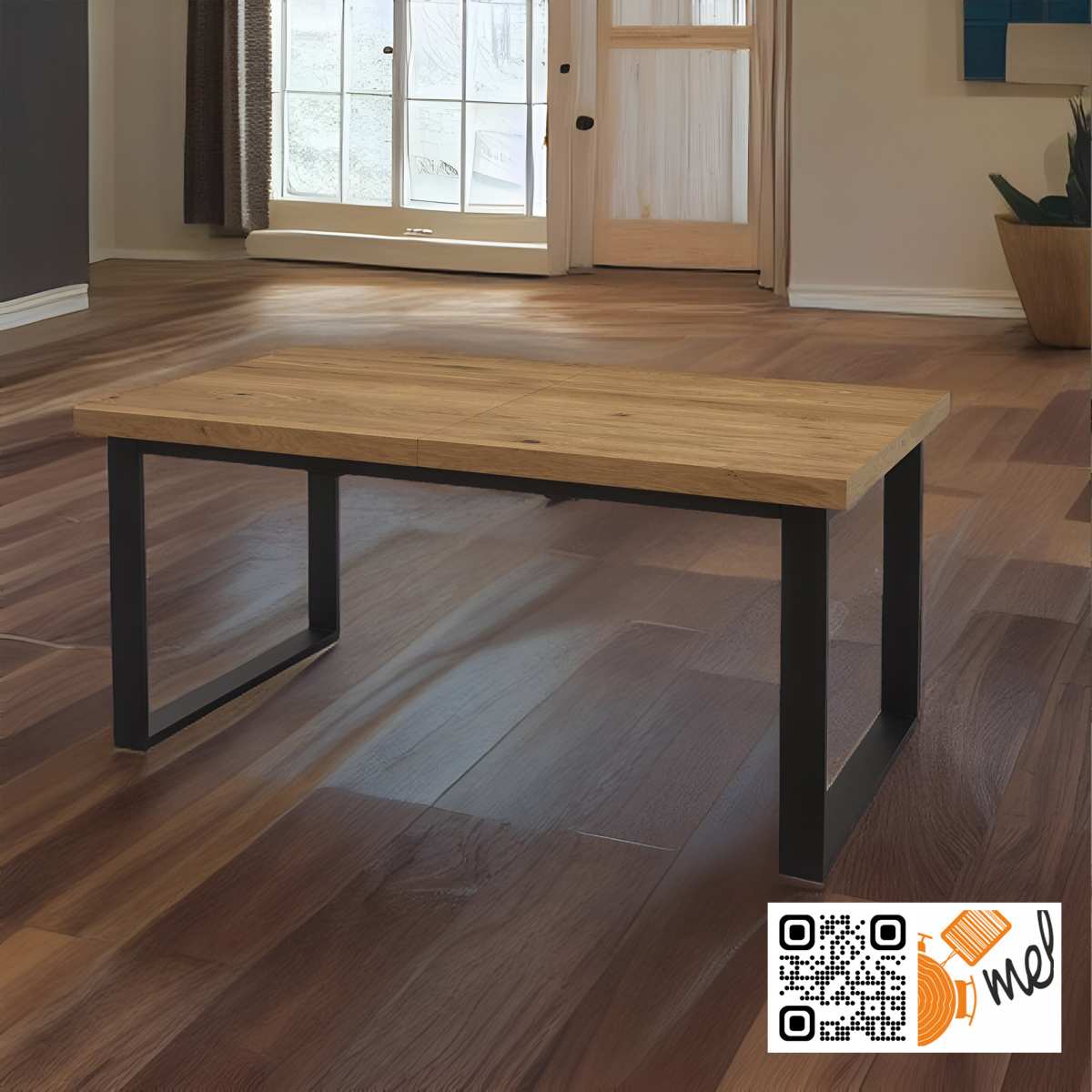 Stół do Salonu Loft Dębowy S37 Nogi U Metalowe