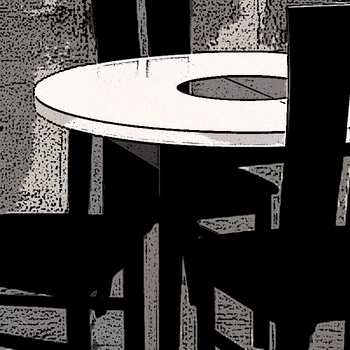 Czarne zestawy stołów z krzesłami