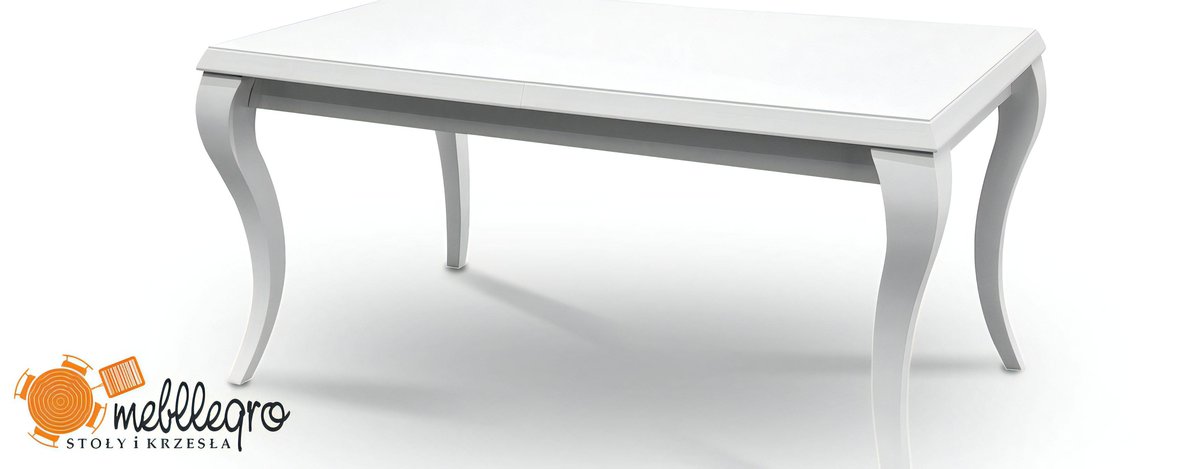 Biały stół drewniany rozkładany S32 Ludia w stylu glamour