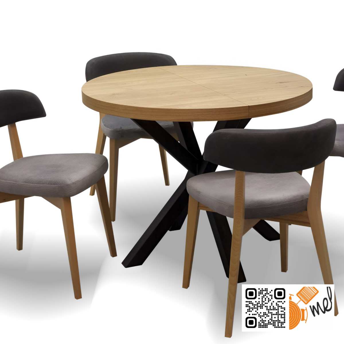 Okrągły stół z krzesłami Z23 industrialny loft