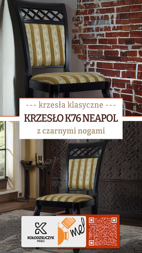 Luksusowe Krzesło K76 Neapol z Czarnymi Nogami 【sklep@mebllegro】