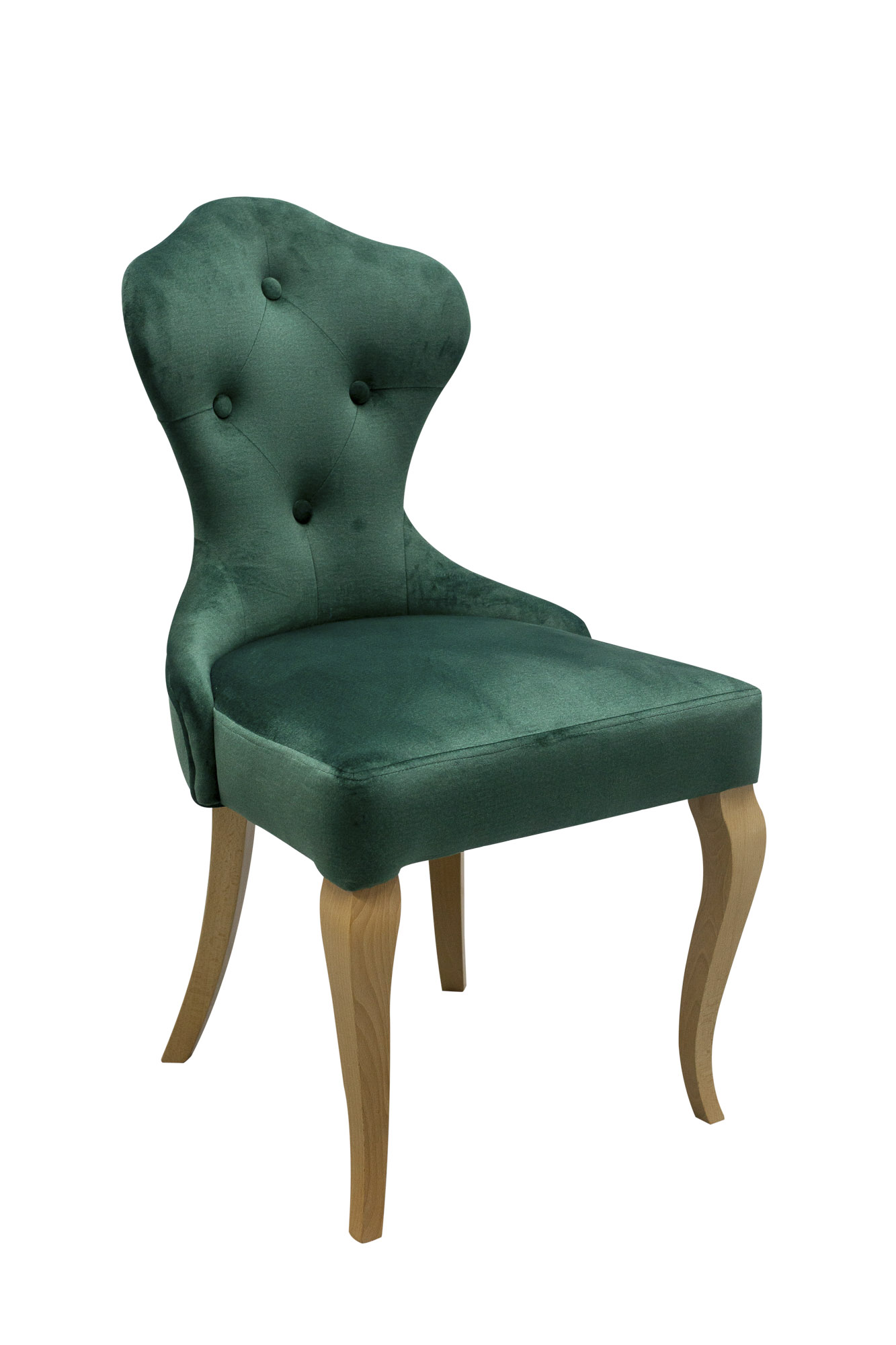 K108 Krzesło welurowe pikowane zielone