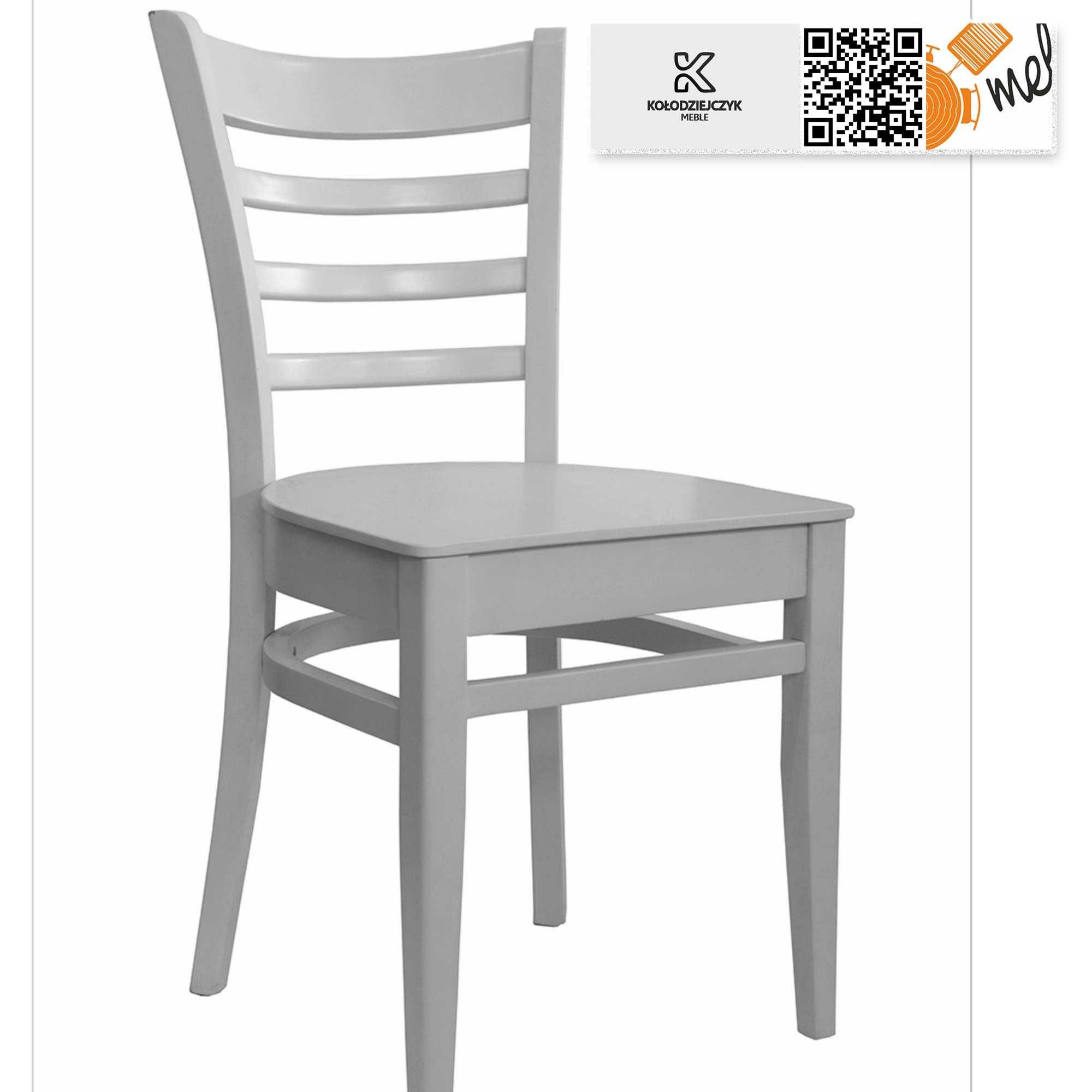 Krzesło białe K85 drewniane oparcie typu drabinka