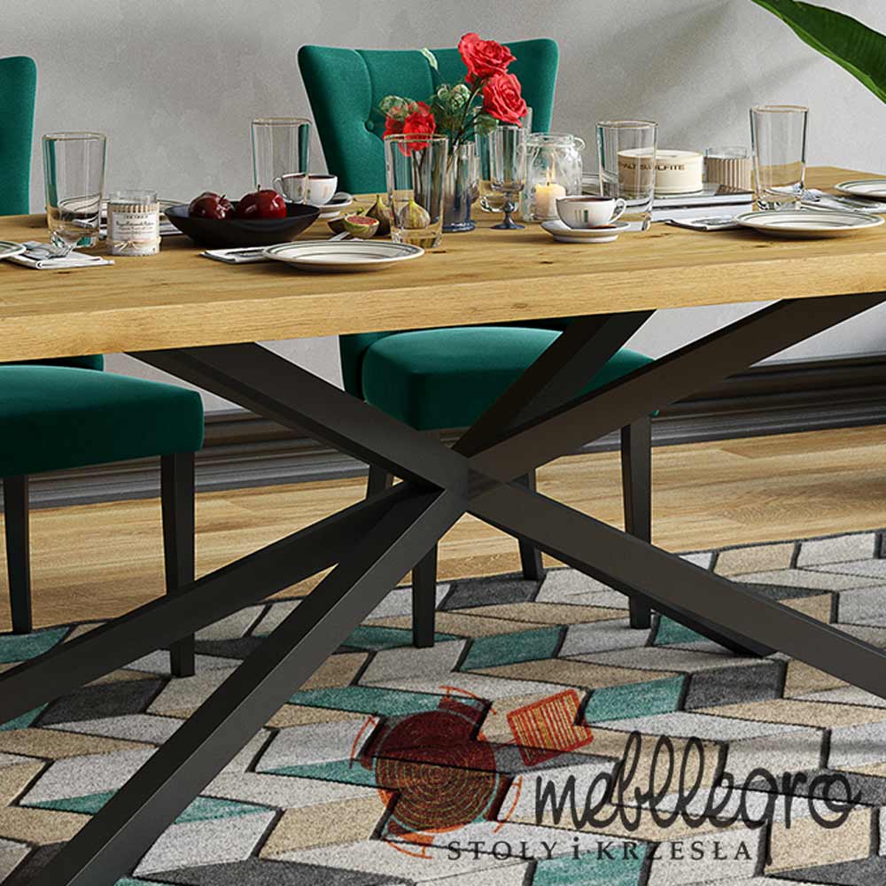 stół drewniany z metalowymi nogami - stoły x metalowe nogi stołów rozkładanych dębowych 