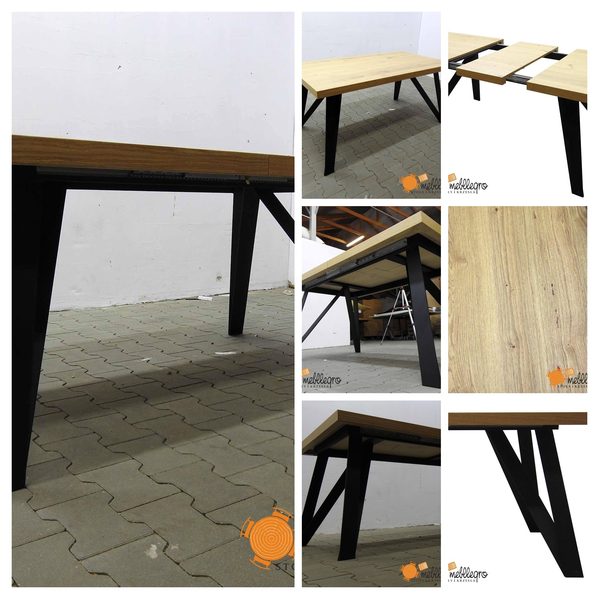 stół rozkładany s72 metalowe nogi - prezentacja zdjęcia produktowe