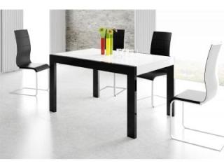czarno biały stół z krzesłami