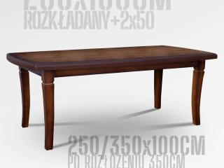 Stół drewniany S01 wymiary stołu 250x100 rozkładany do 350cm / MEBLLEGRO CLASSIC