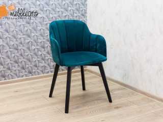 krzesło tapicerowane butelkowa zieleń czarne nogi