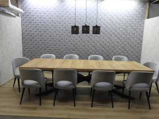 stół x metalowy 200x100cm dla 10 osób - zestaw z krzesłami