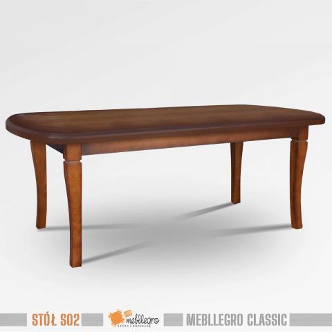 Stół drewniany S02 blat zaowalony / MEBLLEGRO CLASSIC