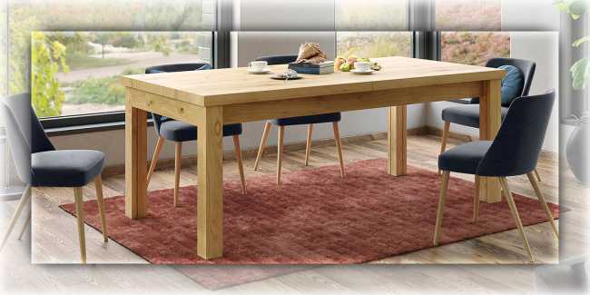Stół rozkładany 8 nóg z krzesłami tapicerowanymi do jadalni