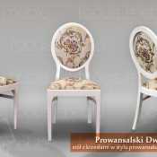 białe krzesło z zestawu PROWANSALSKI DWÓR pełne wdzięku stylowe krzesło tapicerowane