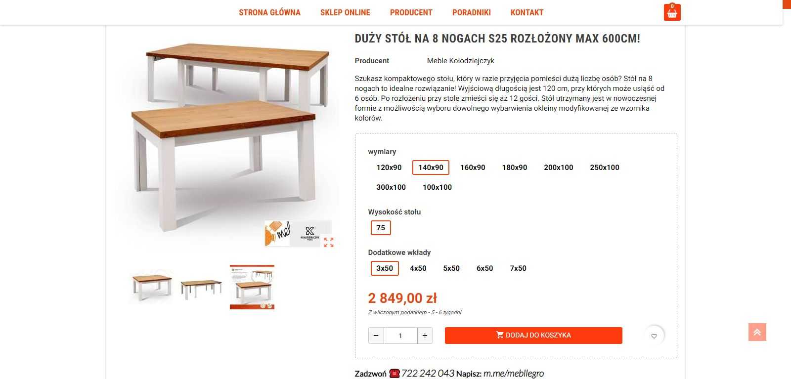 na stronie ze szczegółowym opisem produktu znajdziesz przycisk "Dodaj do koszyka"