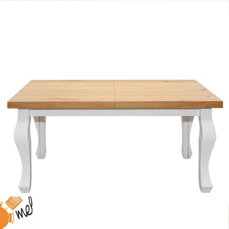 Duży stół drewniany dąb na białych nogach Ludwik