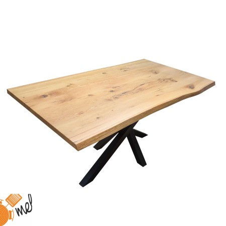 Stół Pająk dębowy S76 lite drewno i metal