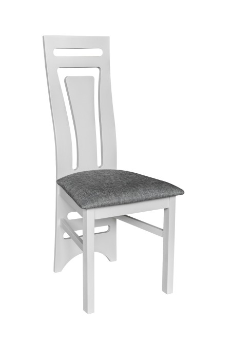 Krzesło białe drewniane K102 wysokie oparcie przód