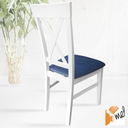 Unikalne i stylowe krzesło drewniane z oparciem "X"
