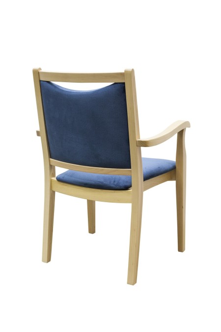 Krzesło tapicerowane K126 drewniane z podlokietnikami tył