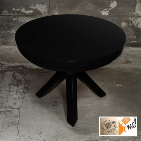 Stół Okrągły Czarny | Rozkładany z Metalowymi Nogami | Elegancja w Twoim Domu
