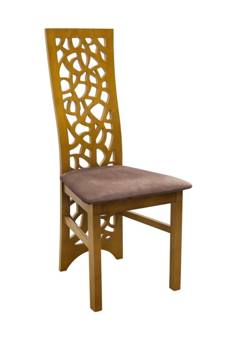 Krzesło drewniane K158 Drzewo wysokie oparcie przód