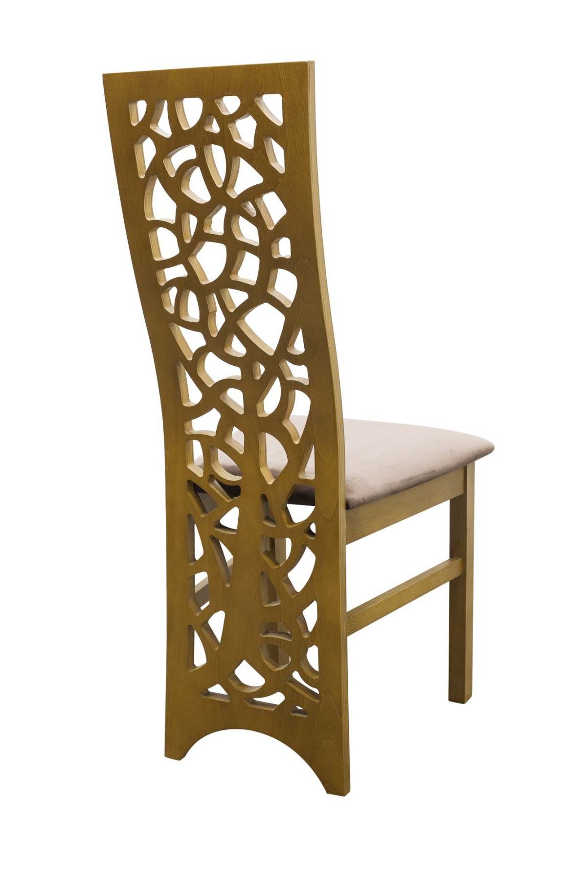 Krzesło drewniane K158 Drzewo wysokie oparcie tył