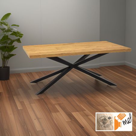 Rozkładany stół Pająk metalowo-drewniany industrialny