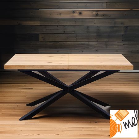 Stół z metalowymi nogami X