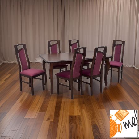 Stylowy i Elegancki Zestaw Z42 - Klasyczy Drewniany Stół z Krzesłami