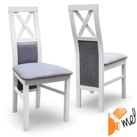 Białe Krzesło K148 Drewniane Wysokie Oparcie X