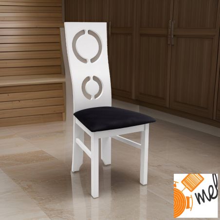 Eleganckie Drewniane Białe Krzesło z Miękkim Siedziskiem