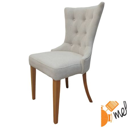 Białe Krzesło K176 Chesterfield z Prostymi Nogami