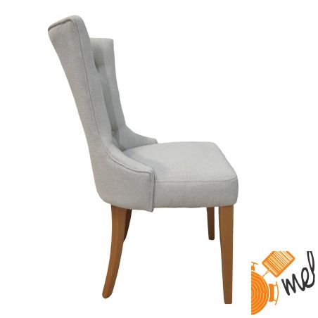 Białe Krzesło K176 Chesterfield z Prostymi Nogami