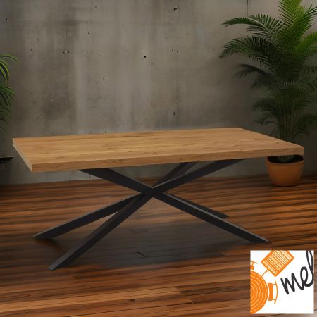 Drewniano-Metalowy Stół Loftowy Pająk