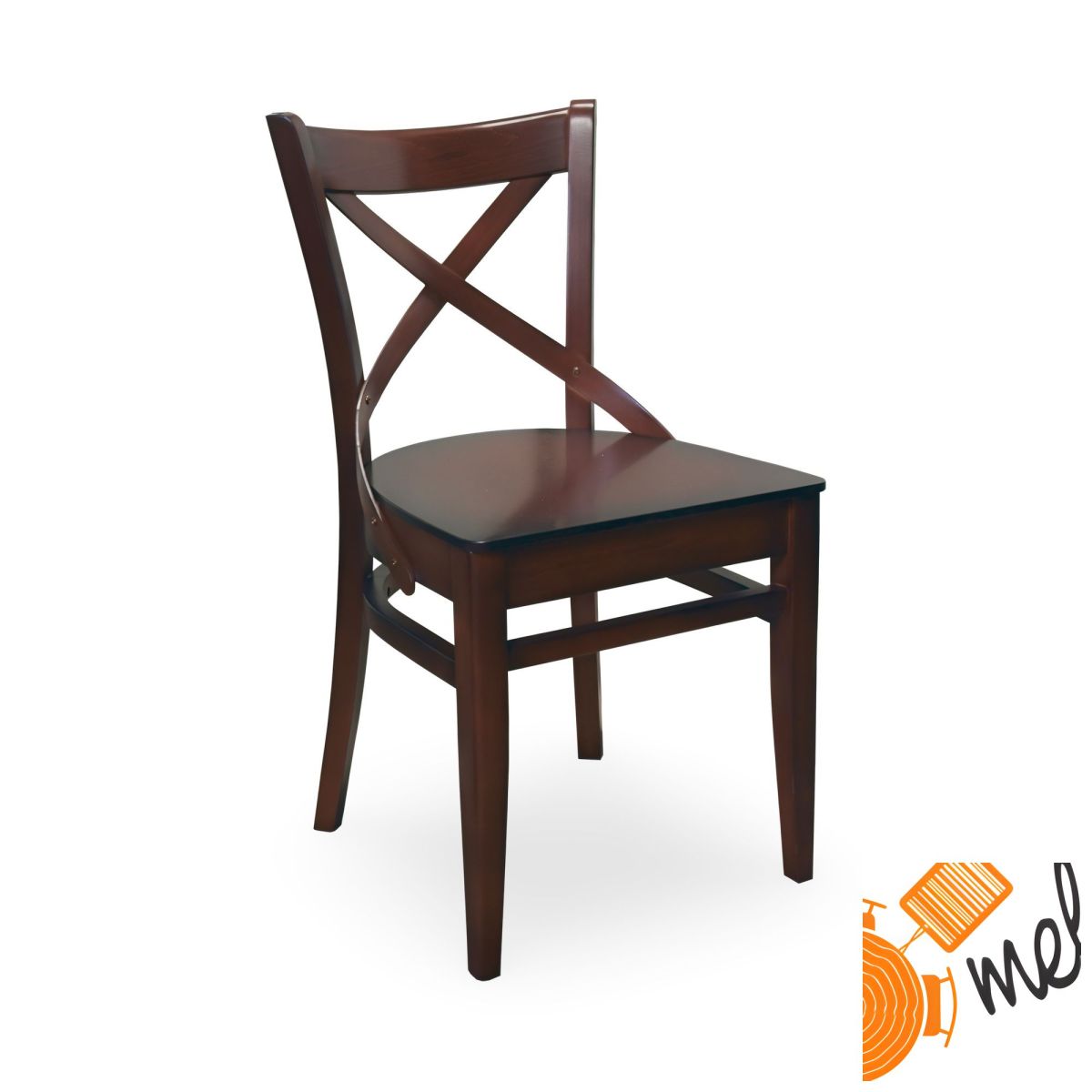 Drewniane Krzesło K08 Oparcie X Styl Lat 50-tych