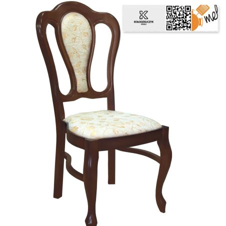 Krzesło drewniane Ludwik K06 stylowe oparcie tapicerowane siedzisko