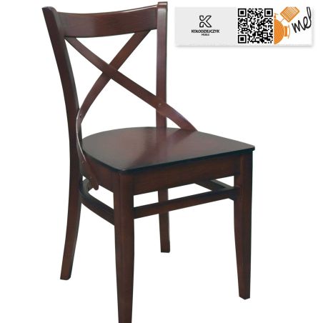 Krzesło drewniane K08 oparcie X nogi diament