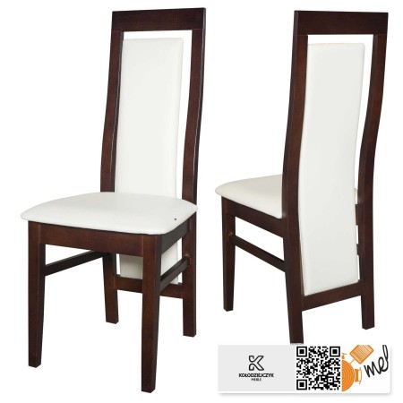 Krzesło tapicerowane K24 drewniane wysokie oparcie