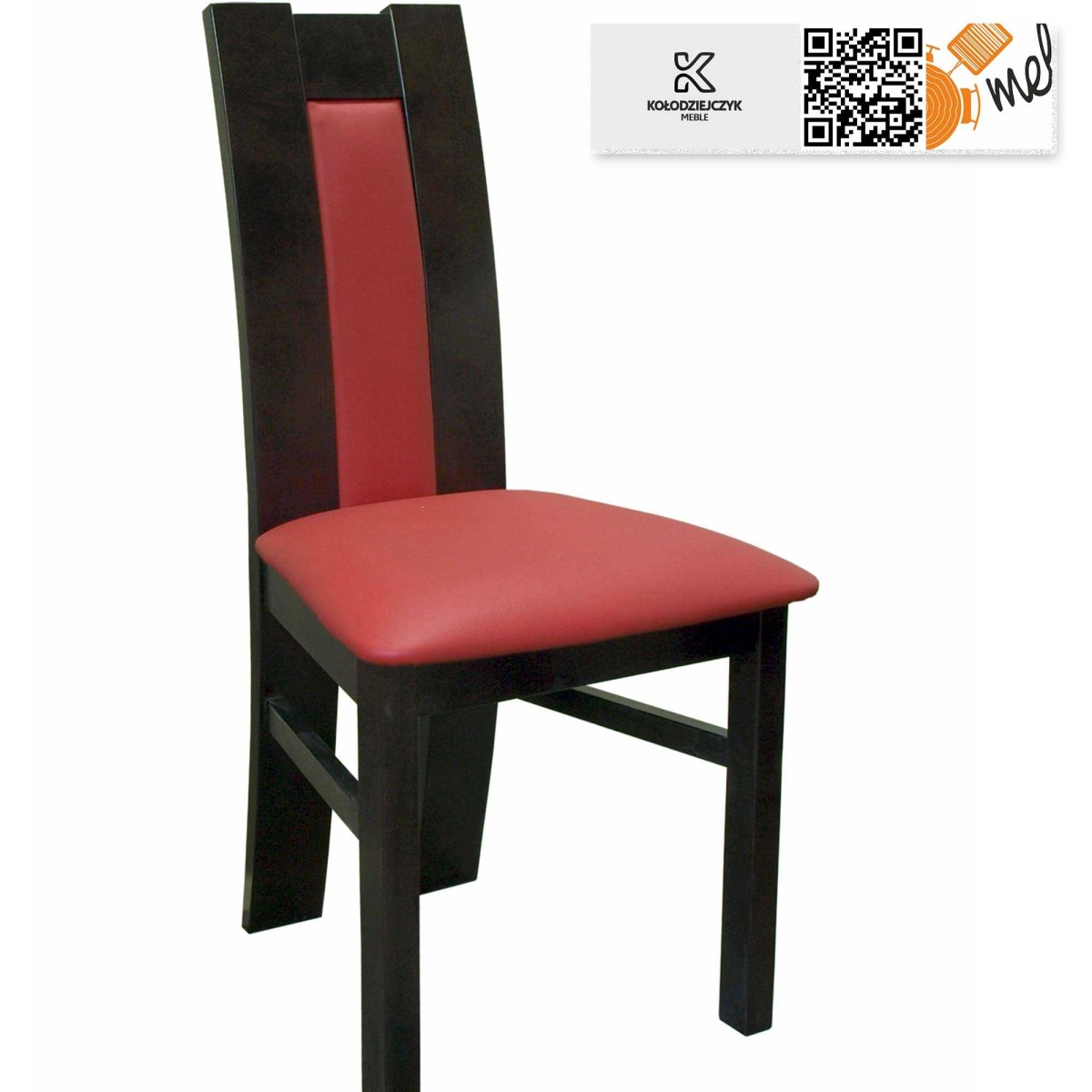 Krzesło tapicerowane K26 drewniane wysokie oparcie