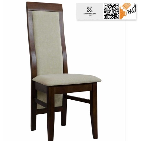 krzeslo k49 drewnaine wysokie oparcie tapicerowane