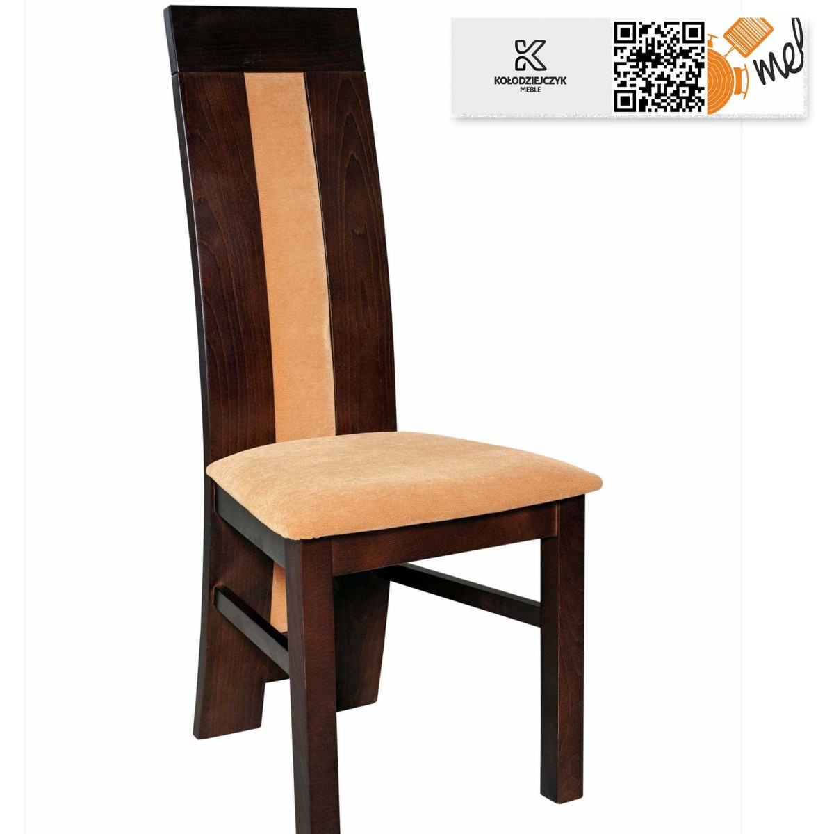 Krzesło drewniane K50 wysokie oparcie tapicerowane