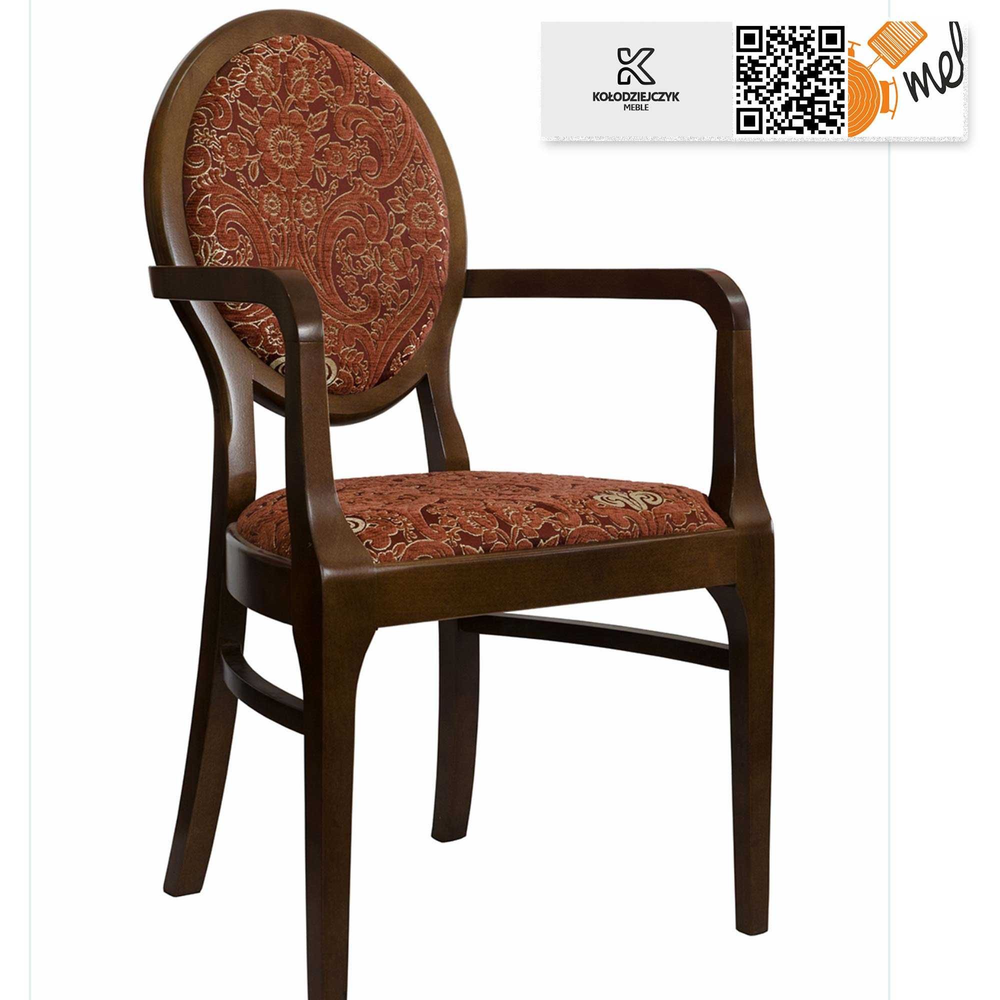 Krzesło K68 z podłokietnikami drewniane tapicerowane