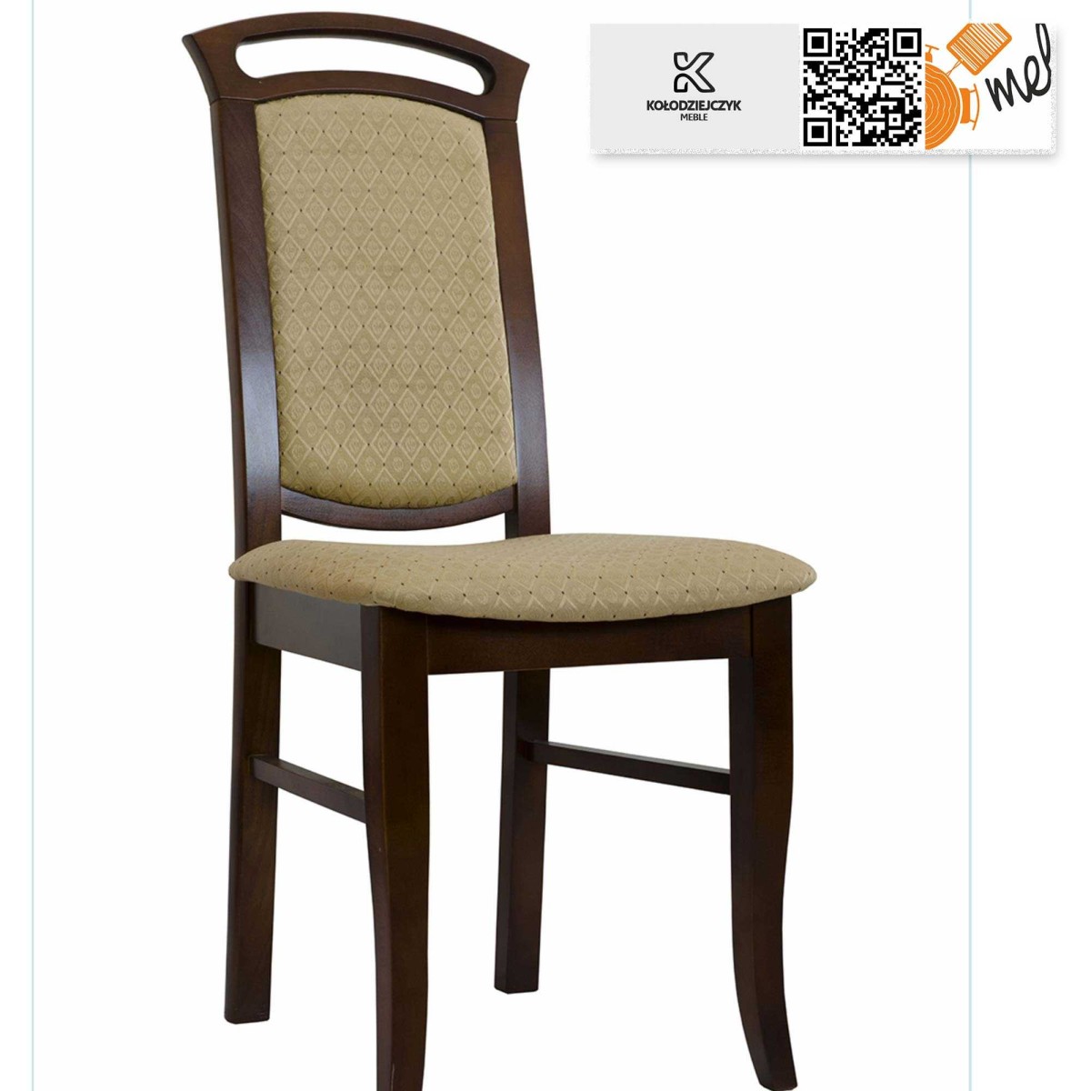 Krzeslo tapicerowane K80 drewniane stylowe oparcie