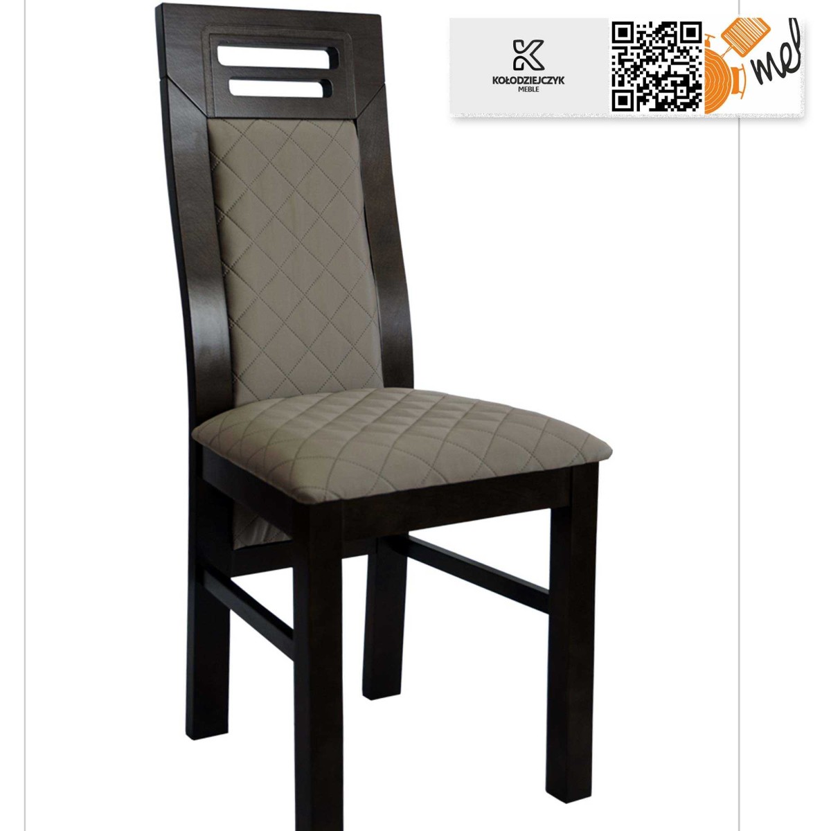 Krzeslo tapicerowane drewniane K94 oparcie przeszycia