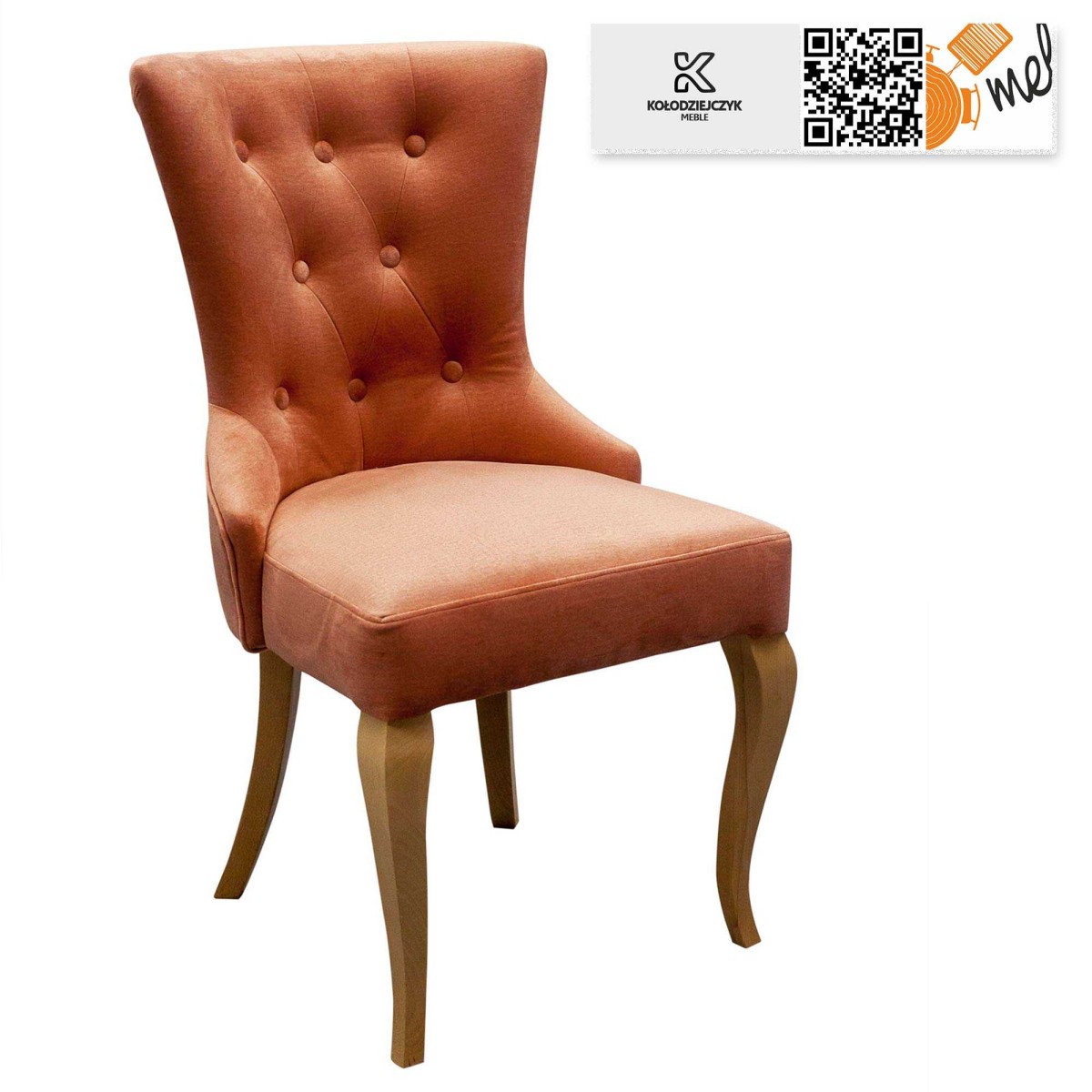 Krzesło tapicerowane glamour K108 pikowane welurowe